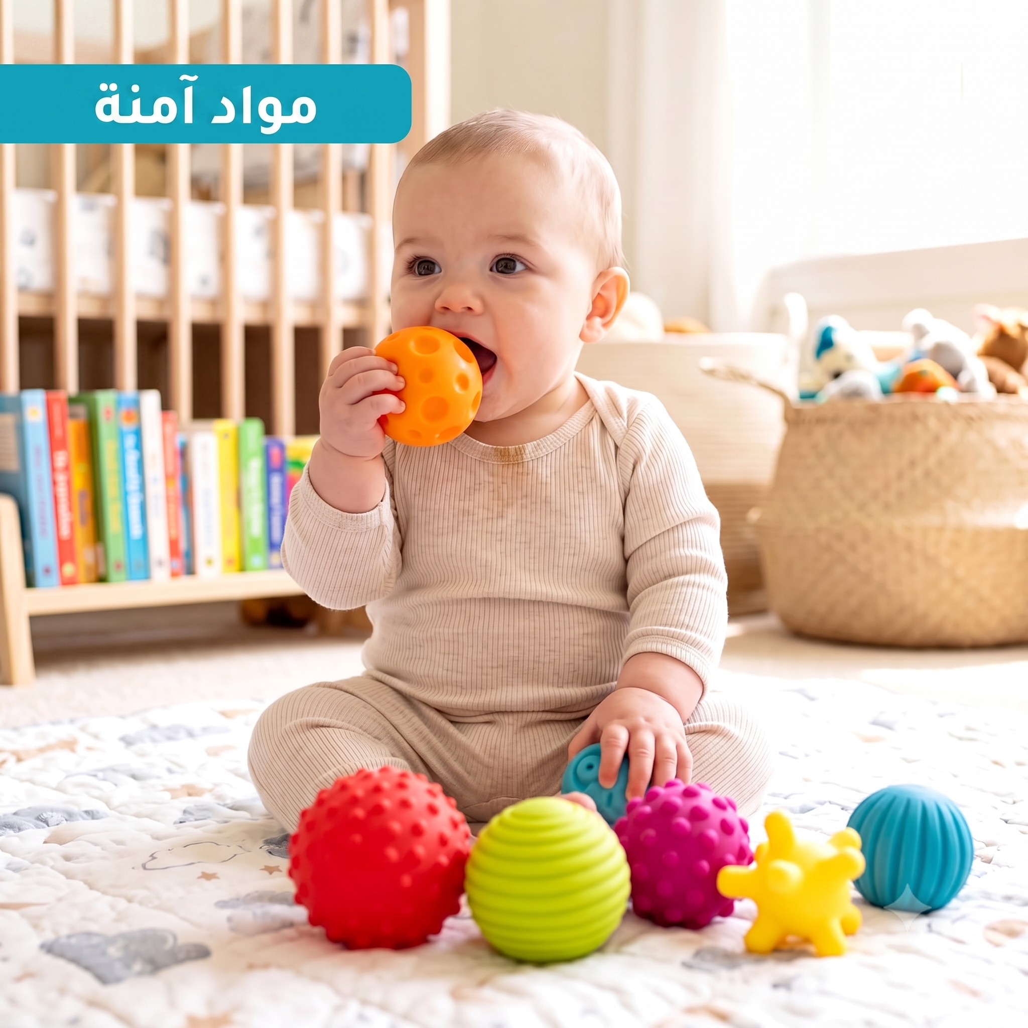 طقم 6 كرات حسية ناعمة وممتعة للرضع والأطفال