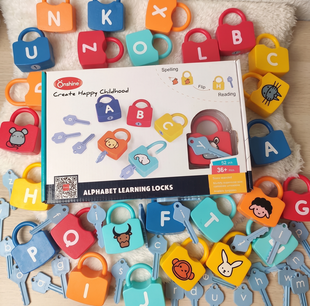 لعبة أقفال الحروف التعليمية  — 26 قفل + 26 مفتاح | تعلم الحروف بطريقة ممتعة