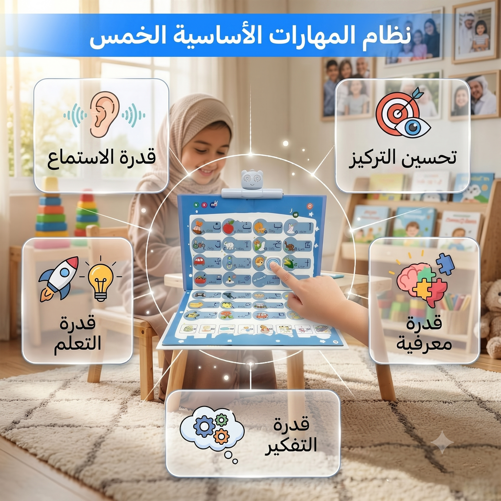 كتاب صوتي تعليمي عربي تفاعلي للأطفال - حروف وأرقام وأدعية وصلاة