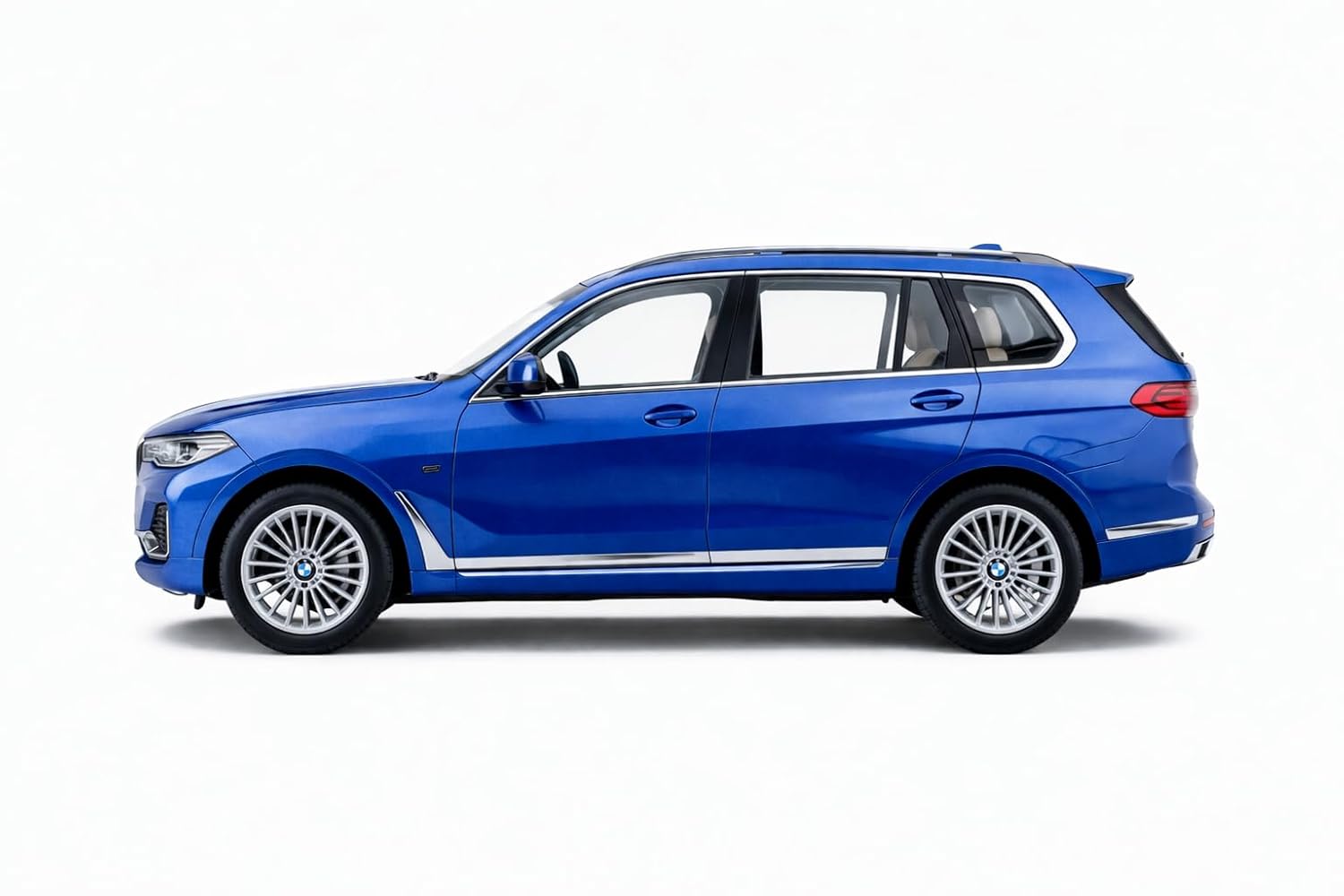 Blue SUV on a white background
