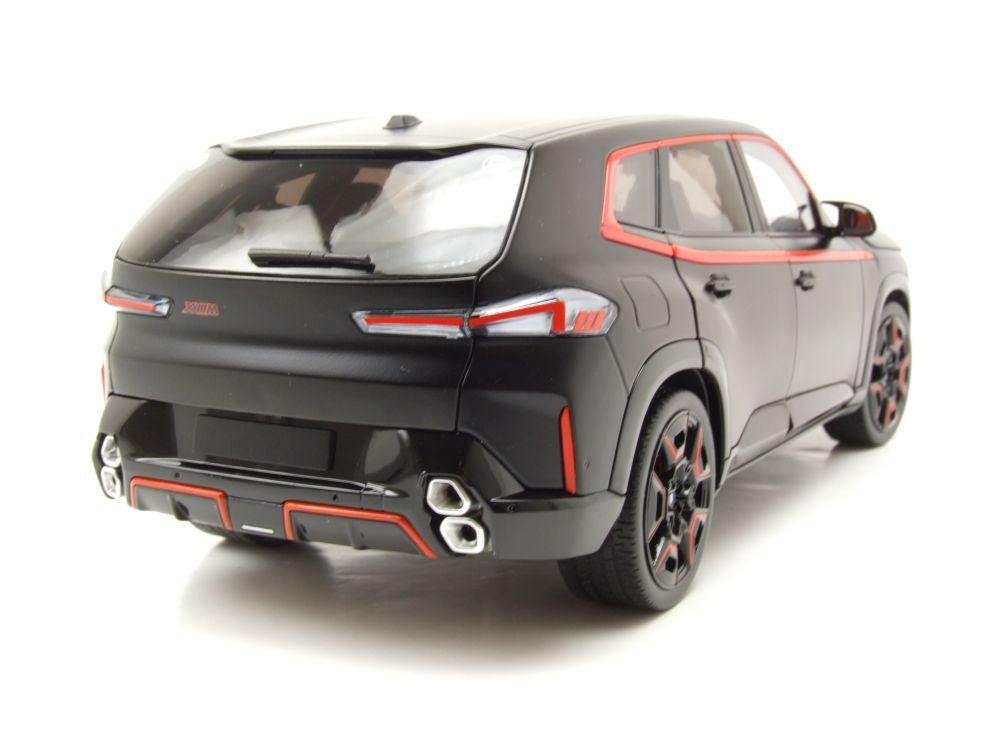 Black SUV with red accents on a white background