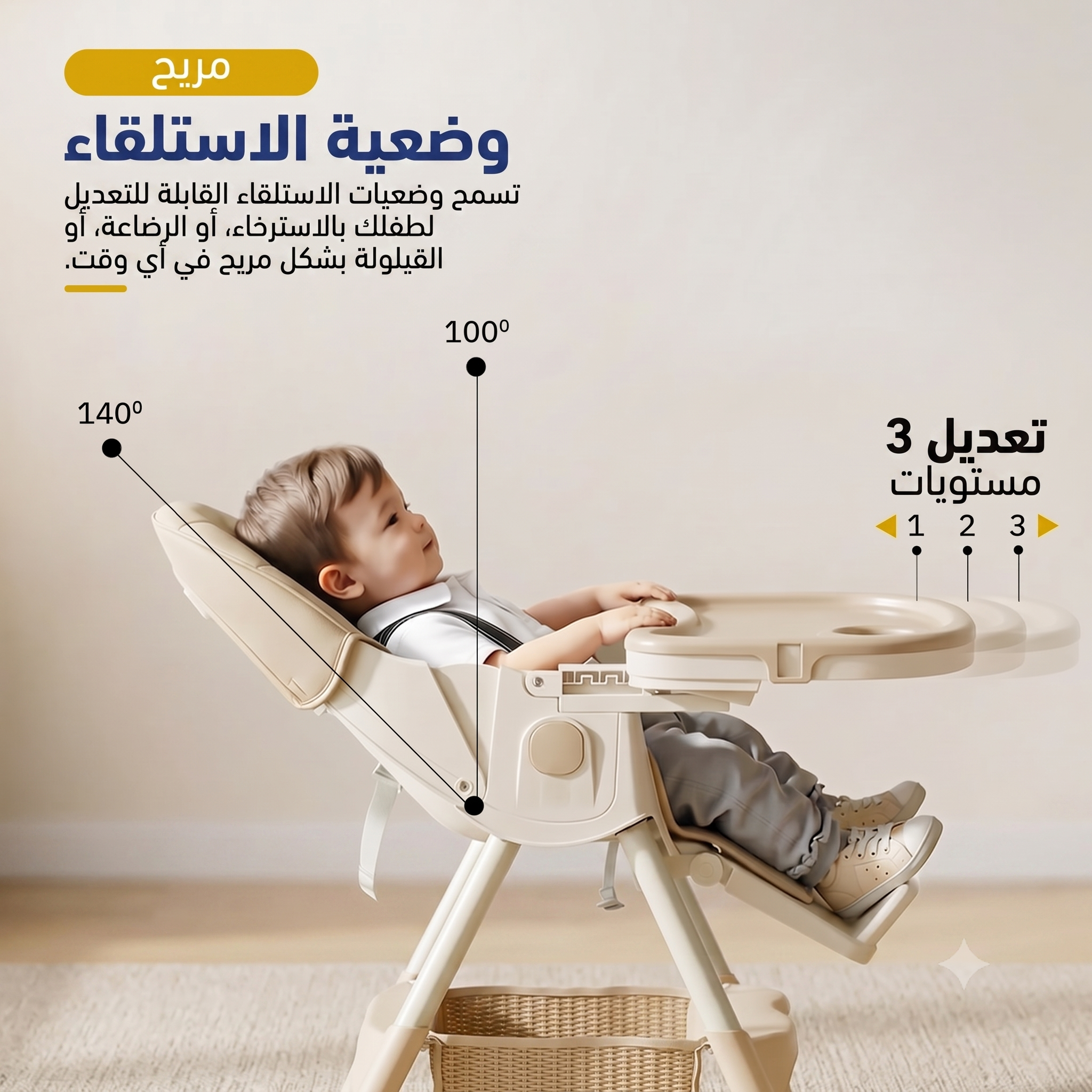 كرسي طعام 6 في 1 قابل للطي بحزام 5 نقاط وعجلات للرضع والأطفال