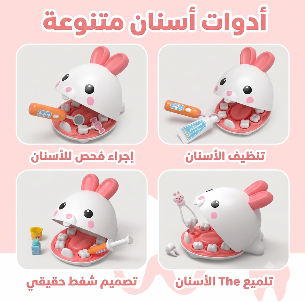طقم طبيب أسنان الأرنب للأطفال