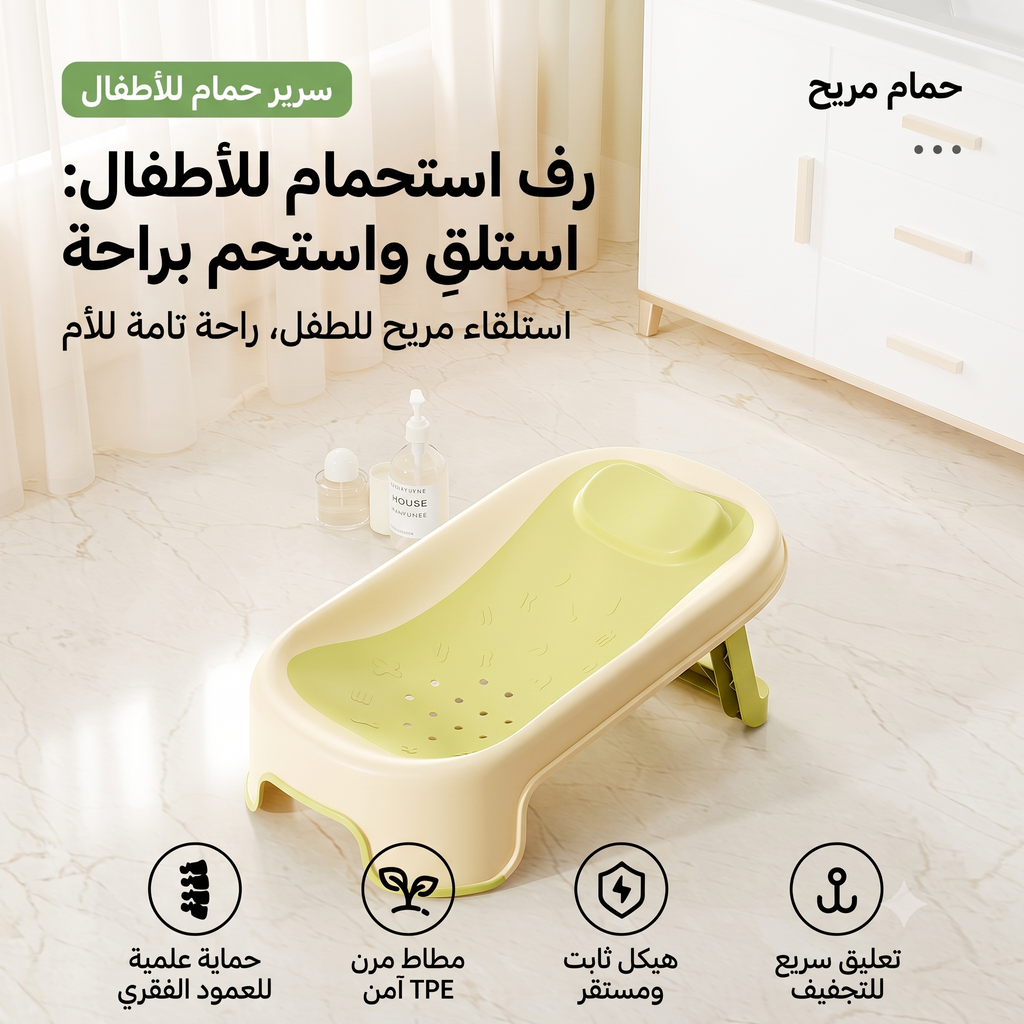 مقعد استحمام الأطفال السيليكون القابل للطي متعدد الاستخدامات