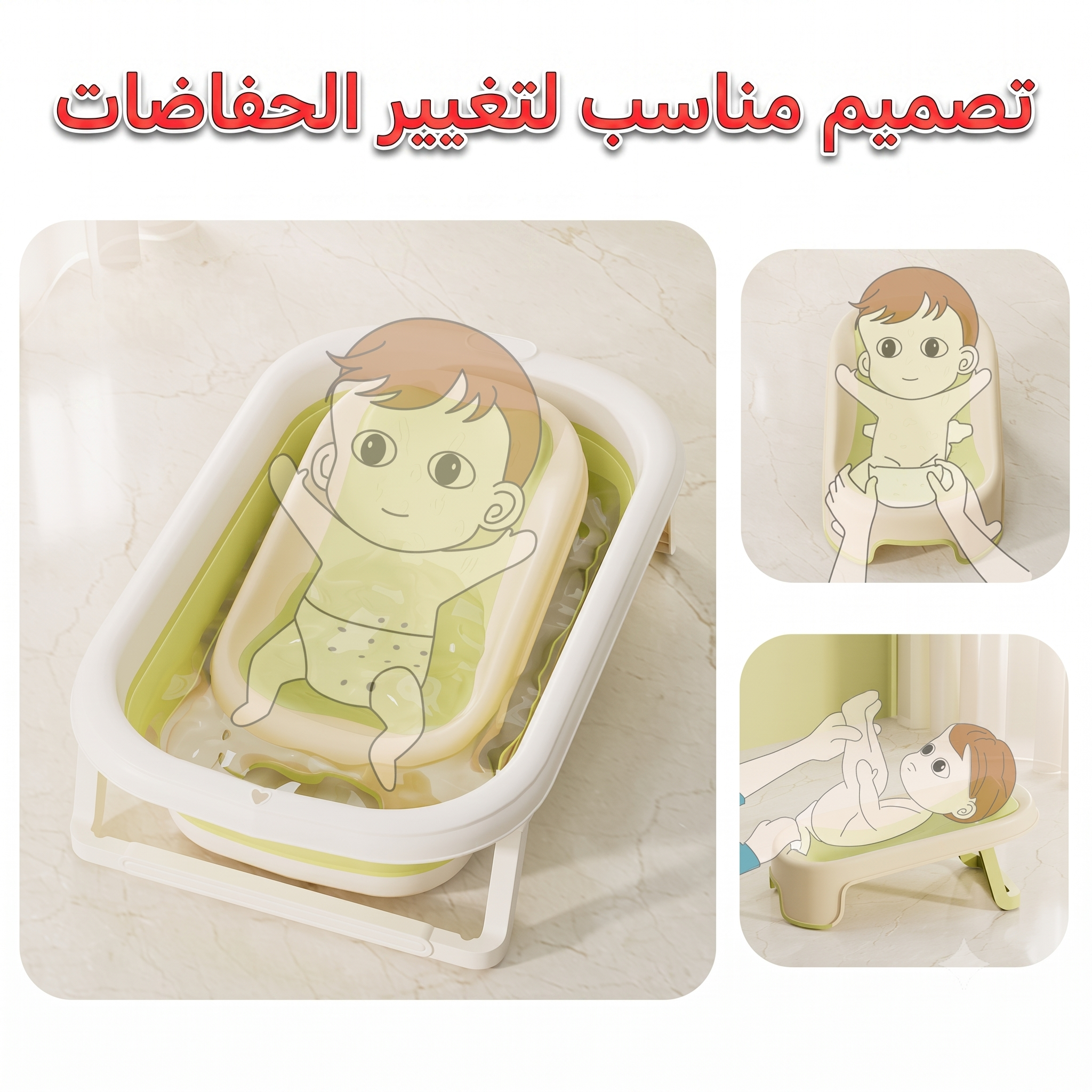 مقعد استحمام الأطفال السيليكون القابل للطي متعدد الاستخدامات