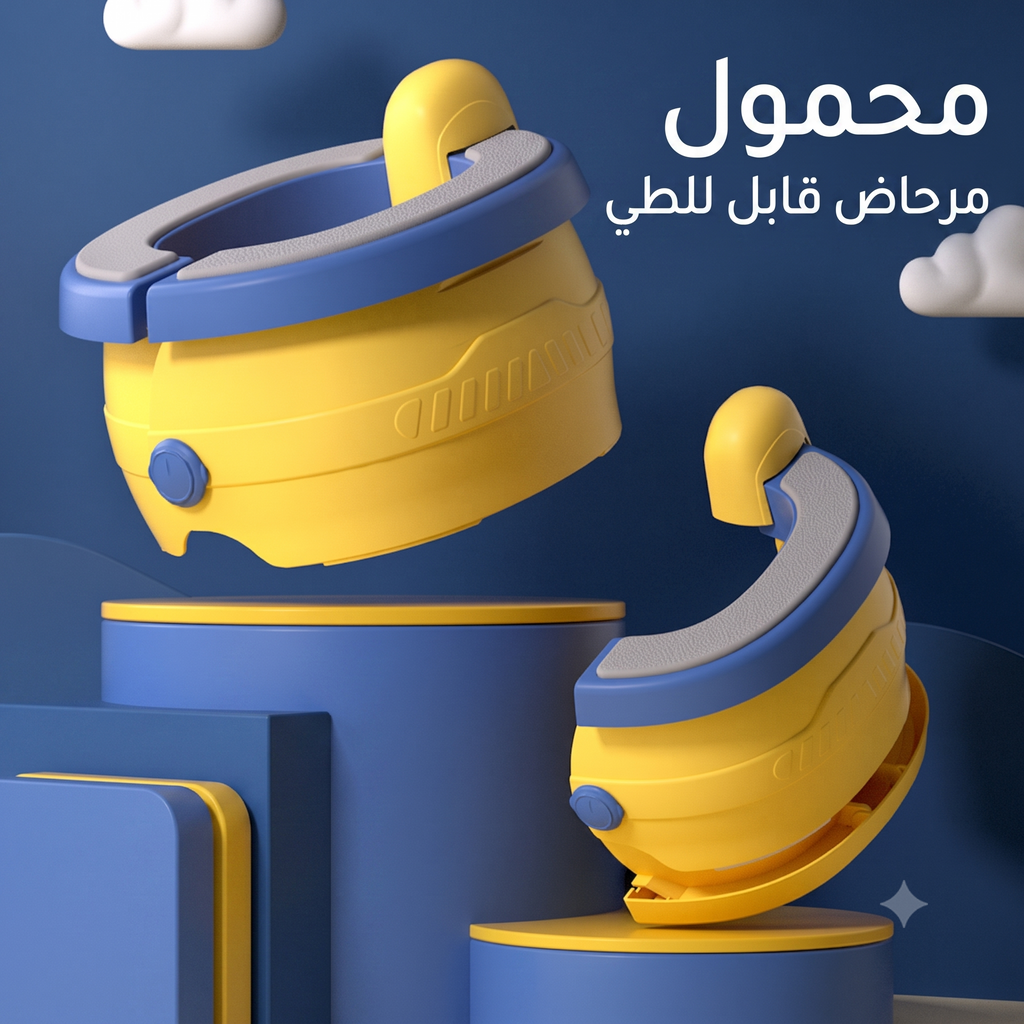 تواليت أطفال قابل للطي مع حقيبة و 20 كيس صحية للسفر والمنزل