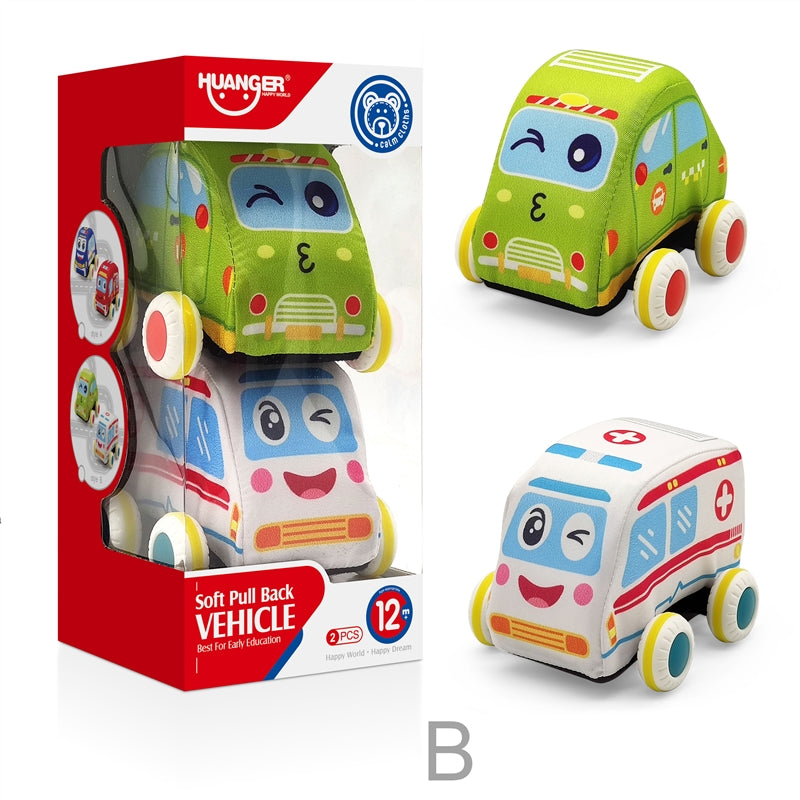 سيارات سحب قماشية ناعمة - مجموعة 2 قطعة