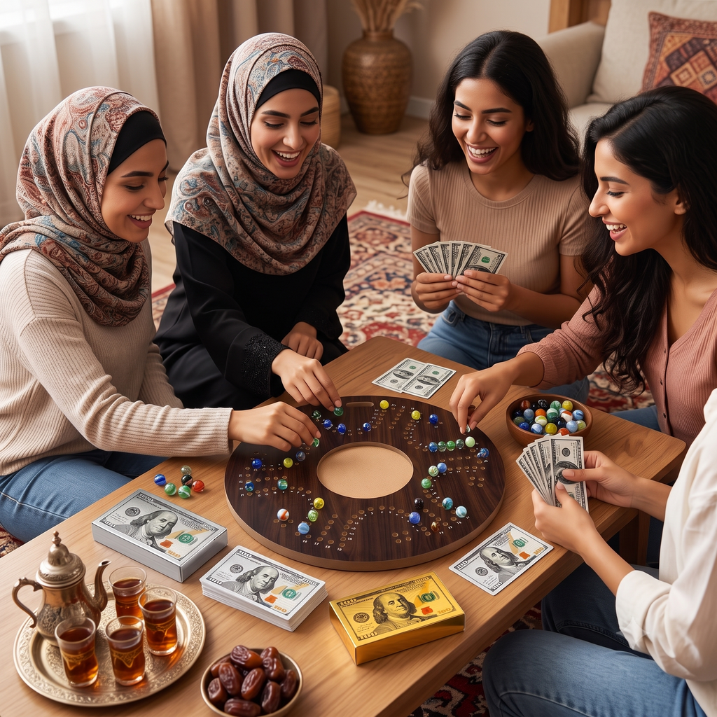 لعبة الجاكارو - وجهان (4 و 6 لاعبين) - خشبية مرقمة - كروت بوكر بلاستيك