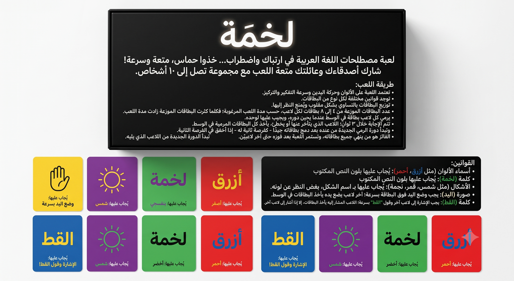 لعبة لخمة الورقية الجماعية — تحدي التركيز وسرعة التفكير | 2-10 لاعبين