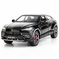 Black Lamborghini model car on a white background