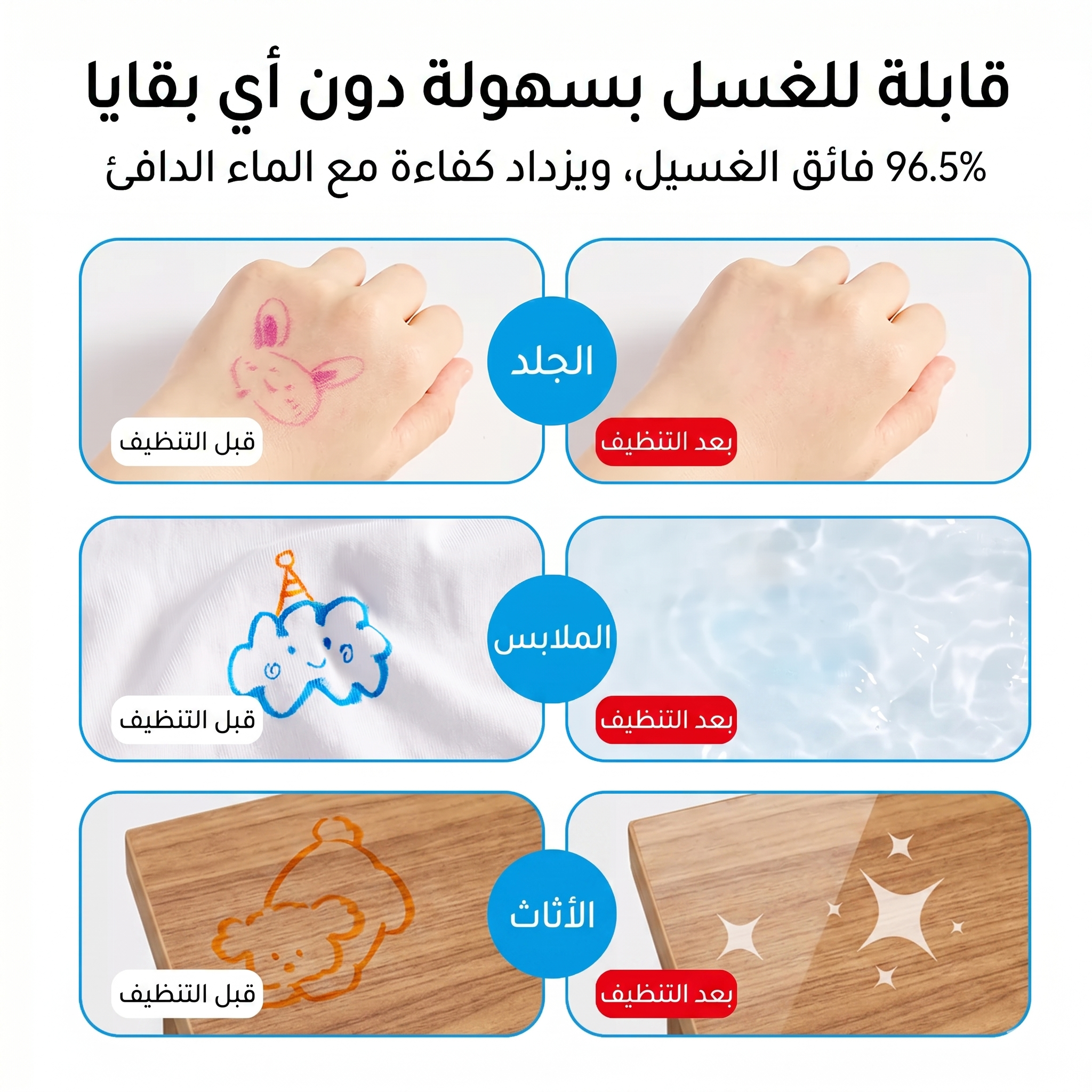 أقلام تلوين كبيرة قابلة للغسيل 12 لوناً - فرشاة رفيعة و مرنة