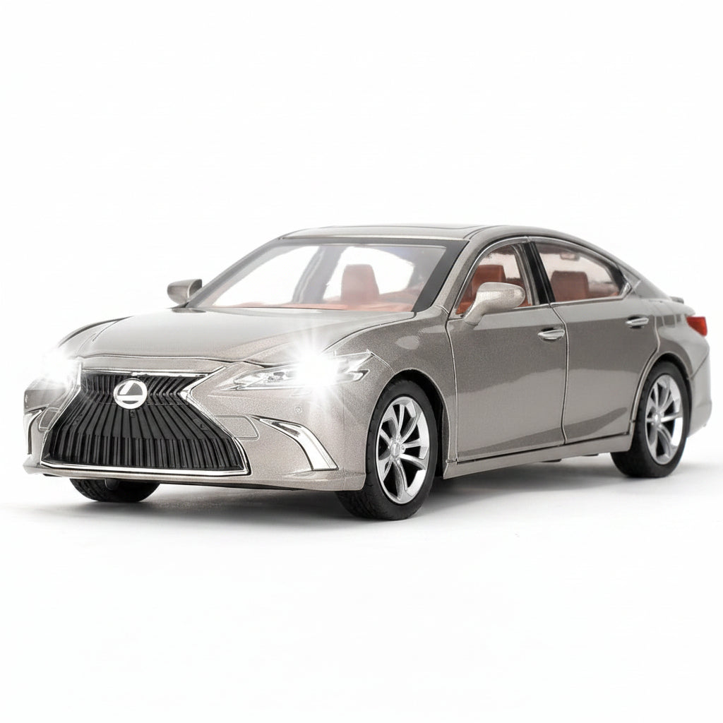 Silver Lexus car on a white background