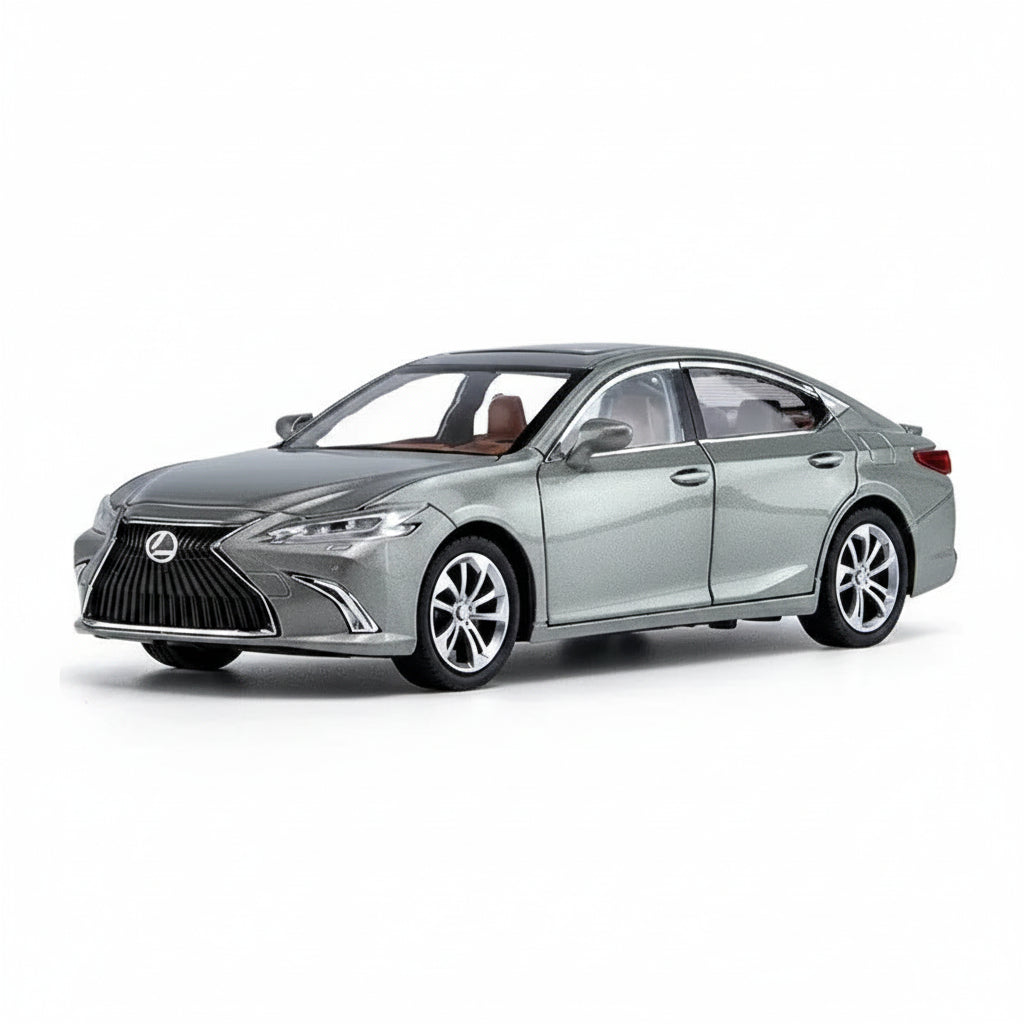 Silver Lexus car on a white background