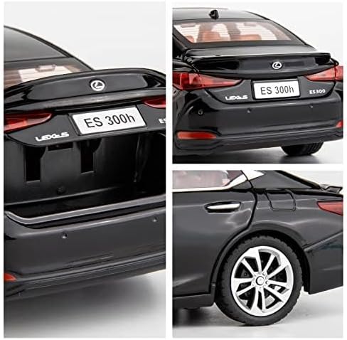 Collage of a black Lexus car showing different angles on a white background
