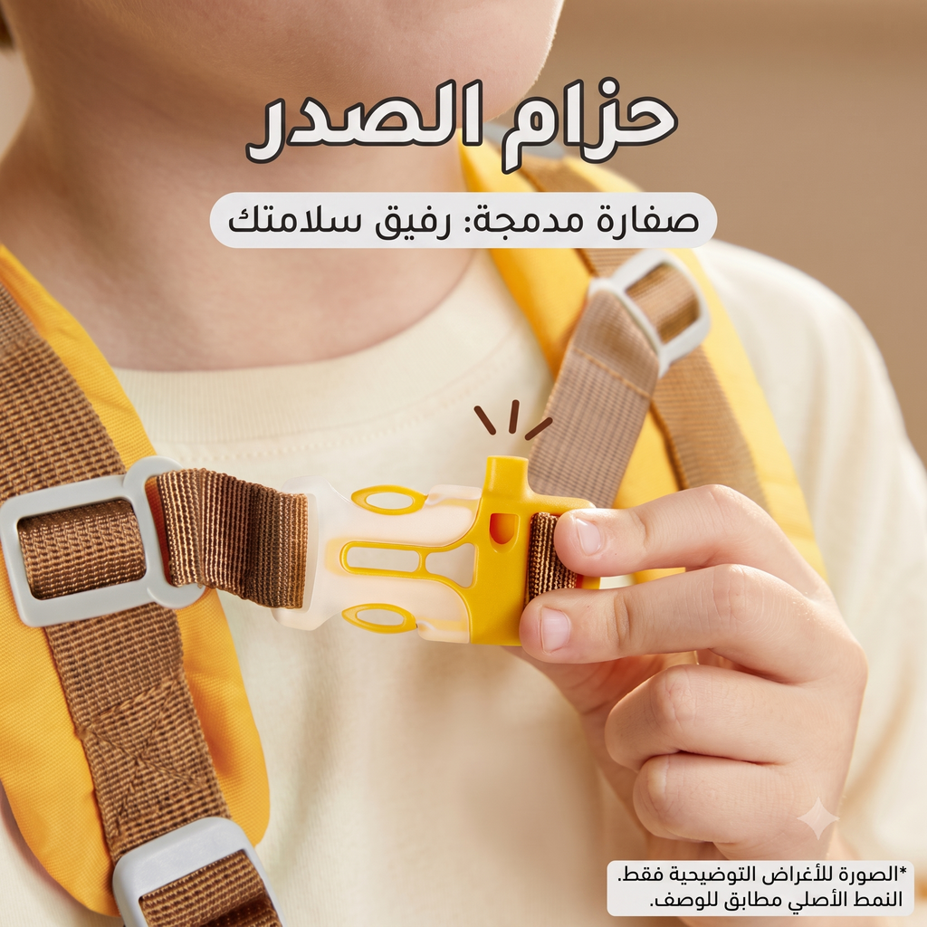حقيبة ظهر ميدر للأطفال وافل بير 10 إنش - مقاومة للماء وتهوية ممتازة - صفارة مدمجة