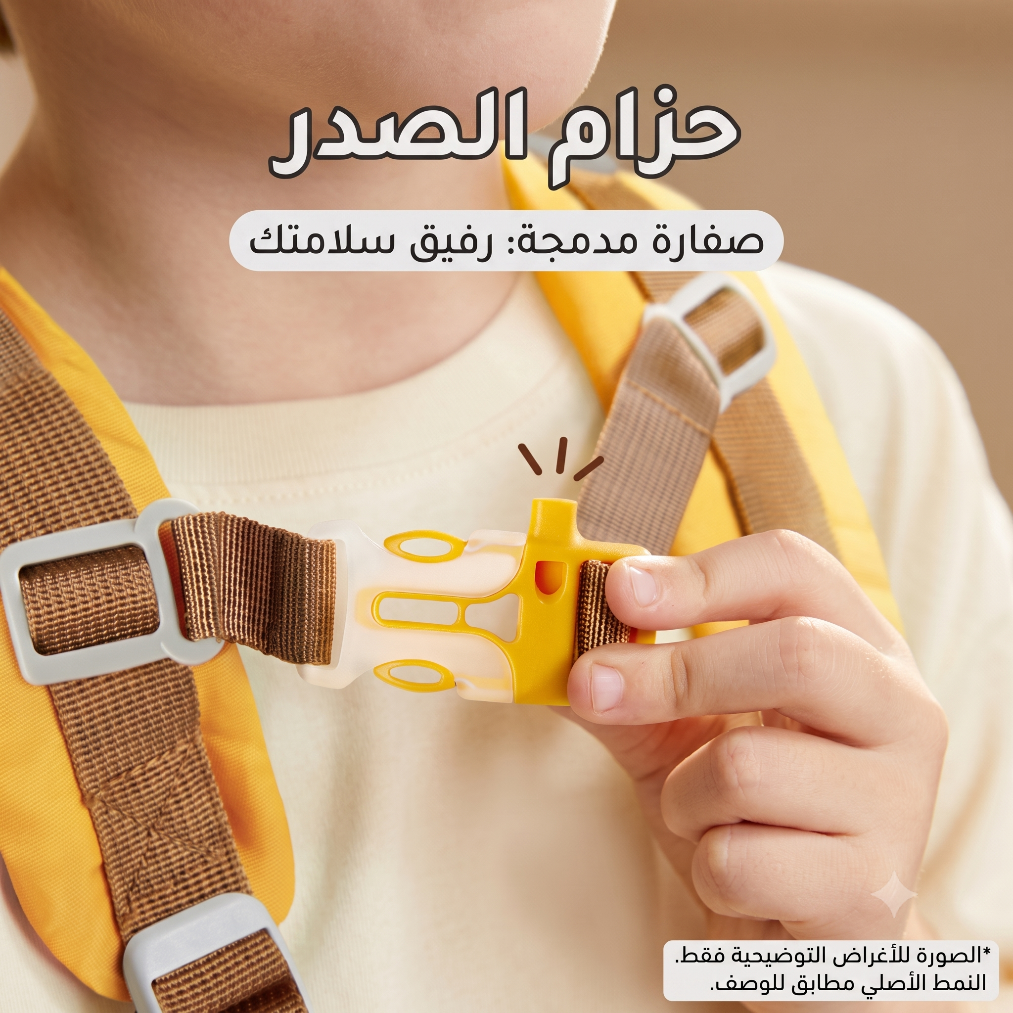 حقيبة ظهر ميدر للأطفال وافل بير 10 إنش - مقاومة للماء وتهوية ممتازة - صفارة مدمجة