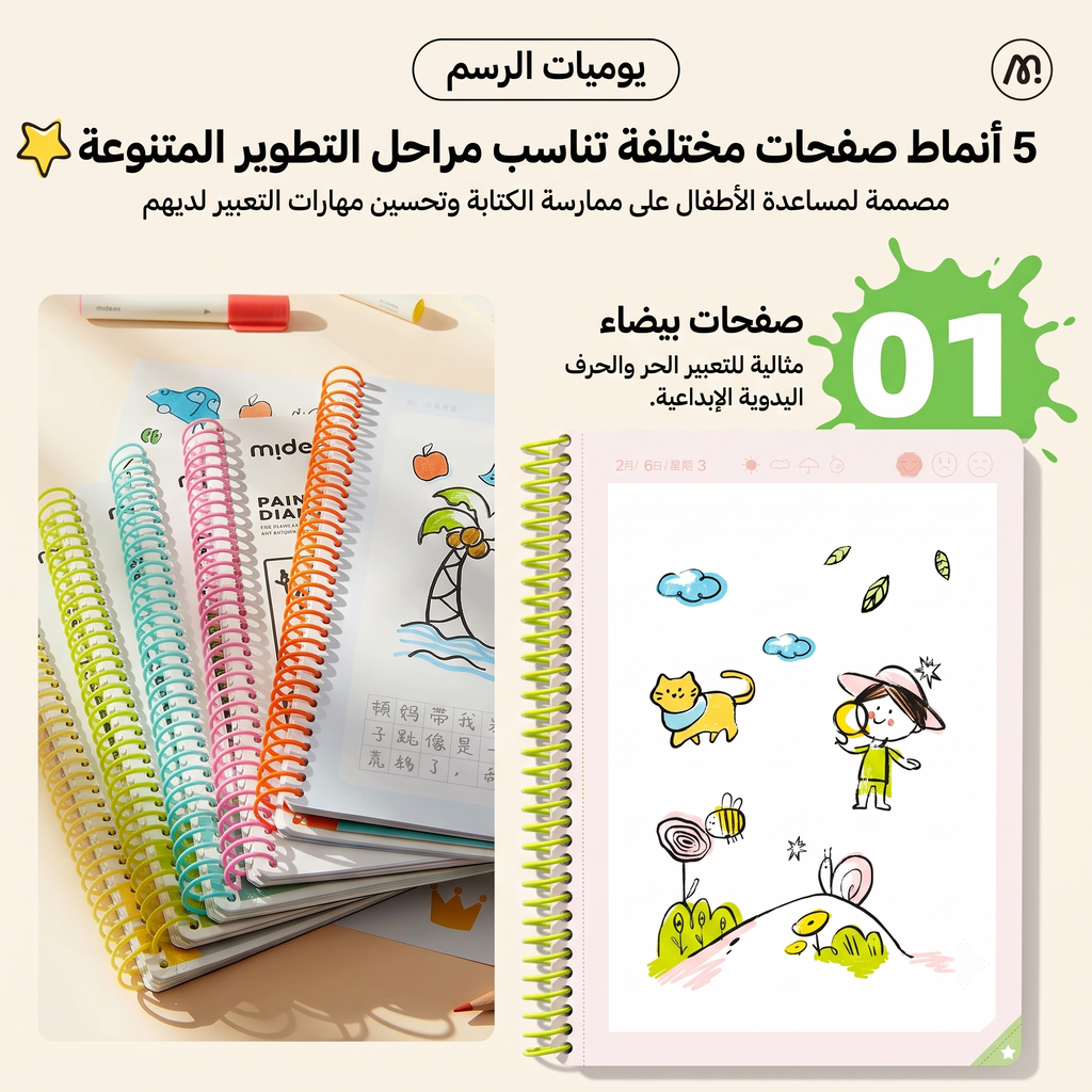 مفكرة رسم وتلوين ميدر - دفتر ينمي المهارات للأطفال