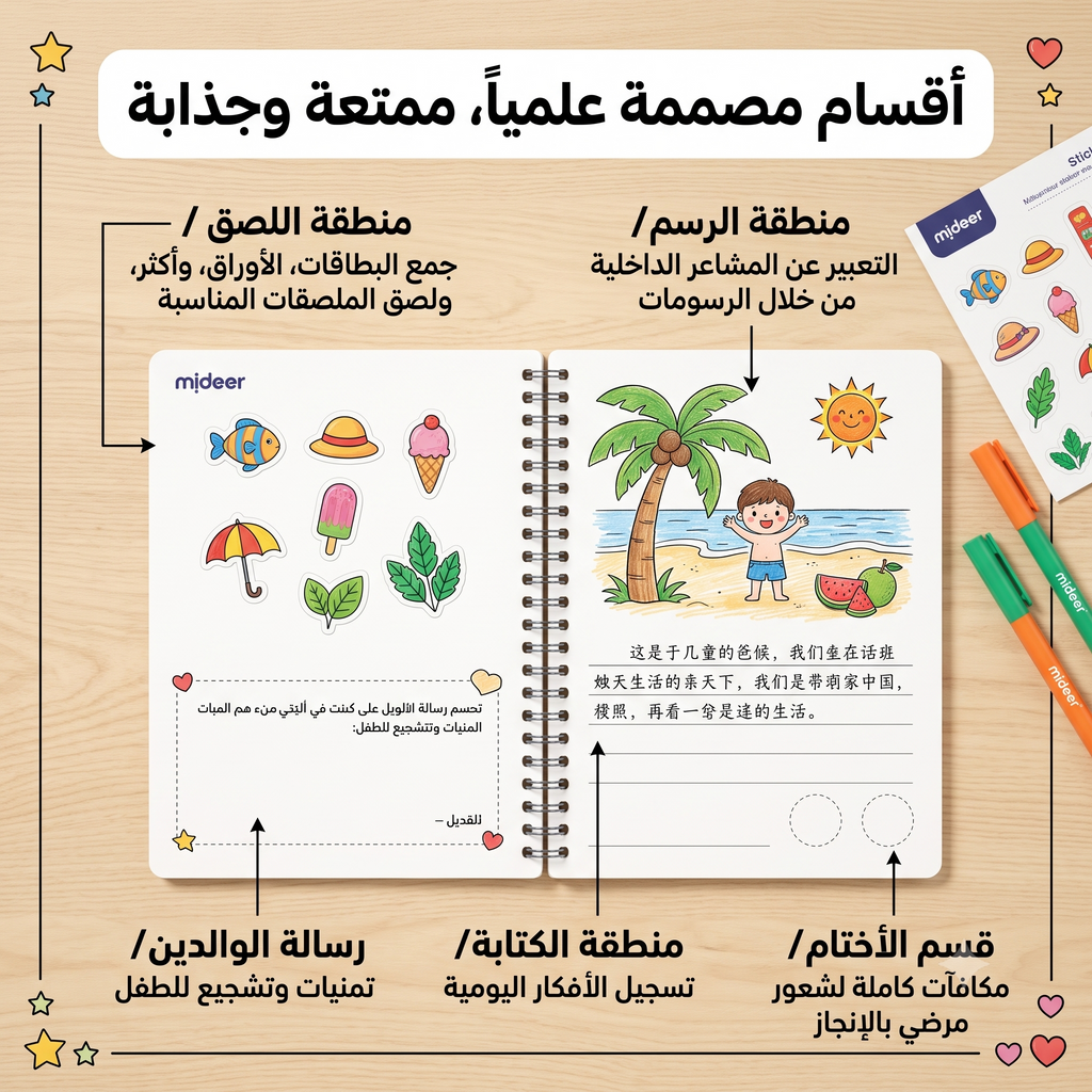 مفكرة رسم وتلوين ميدر - دفتر ينمي المهارات للأطفال