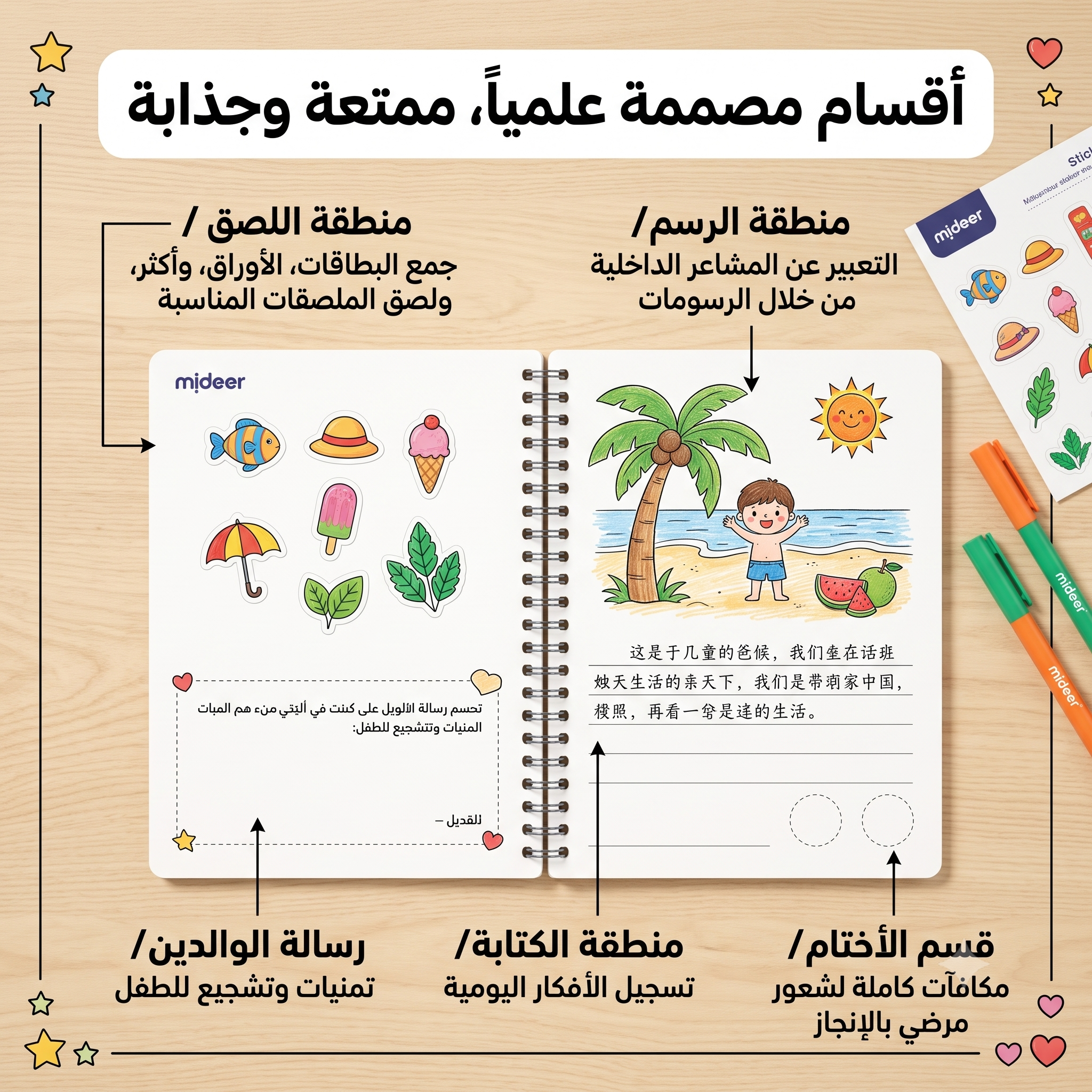 مفكرة رسم وتلوين ميدر - دفتر ينمي المهارات للأطفال