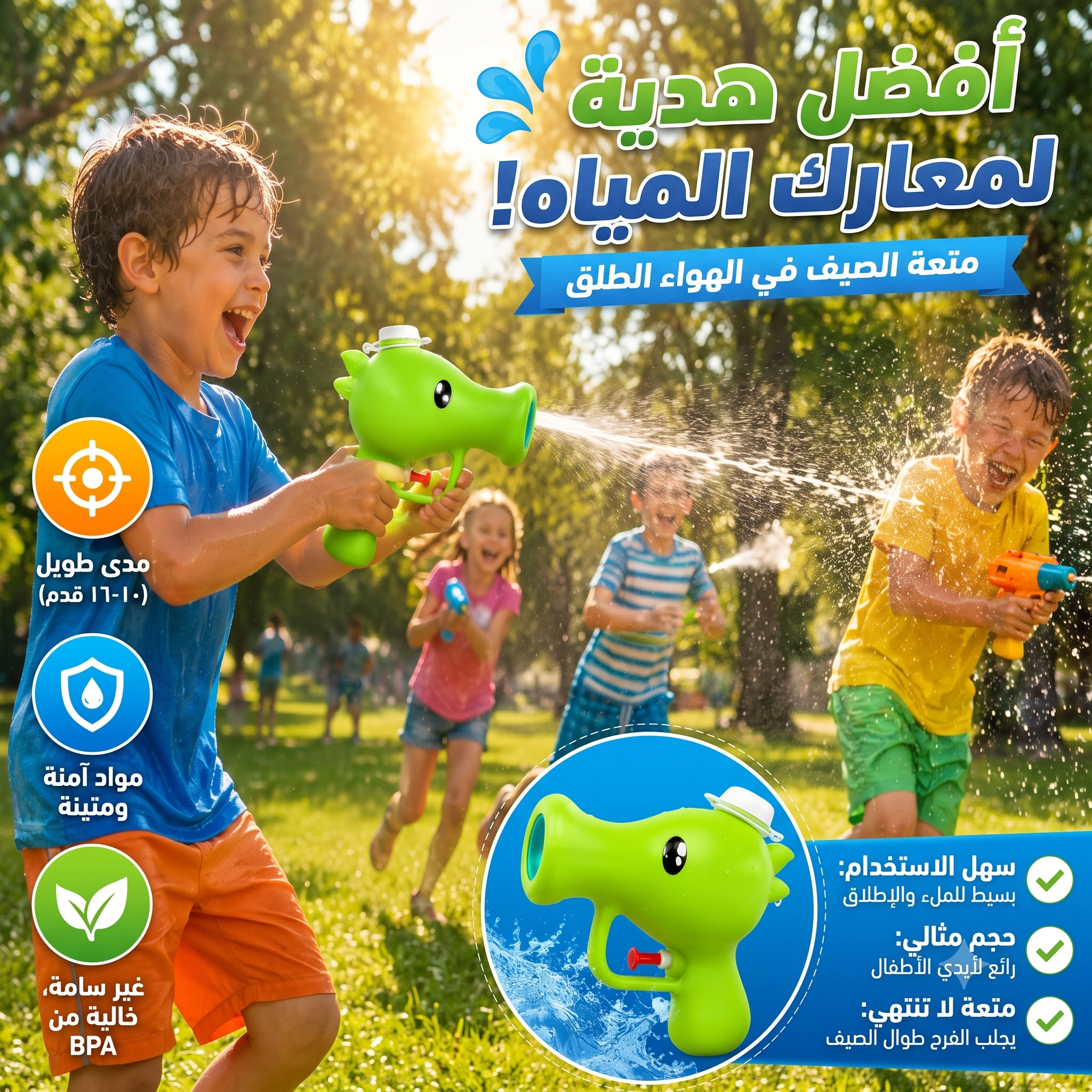 مسدس ماء النباتات ضد وحوش الزومبي - لعبة خارجية صيفية للأطفال