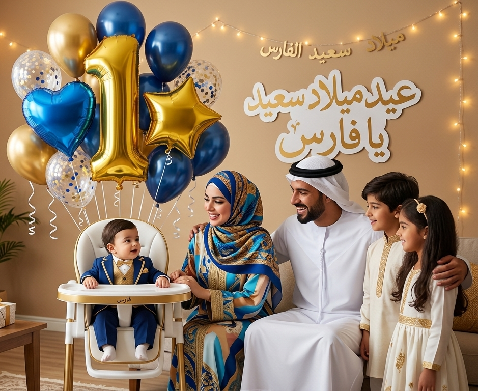 طقم زينة عيد الميلاد - أرقام 0-9 - بالونات فويل ولاتكس - أزرق وذهبي - 9 قطع