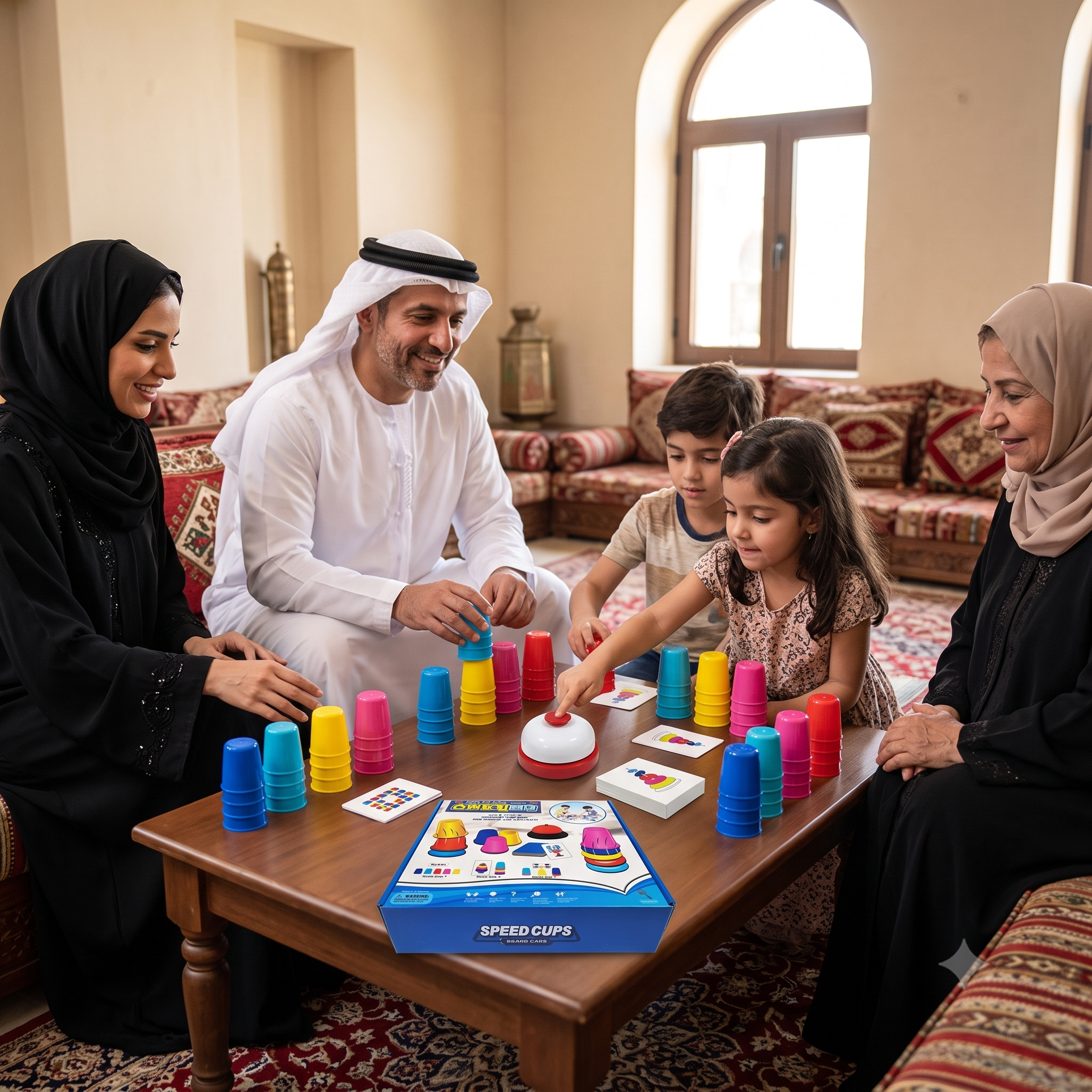 لعبة تحدي ترتيب الأكواب السريعة - 2-4 لاعبين