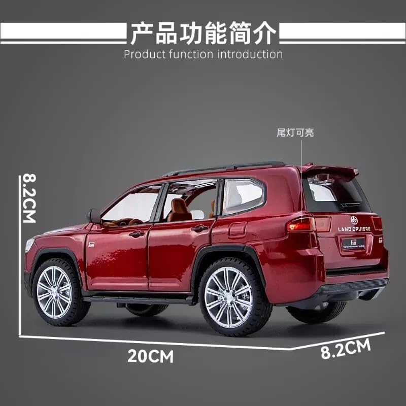 Red SUV with dimensions labeled on a gray background