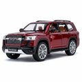 Red Toyota Land Cruiser SUV on a white background