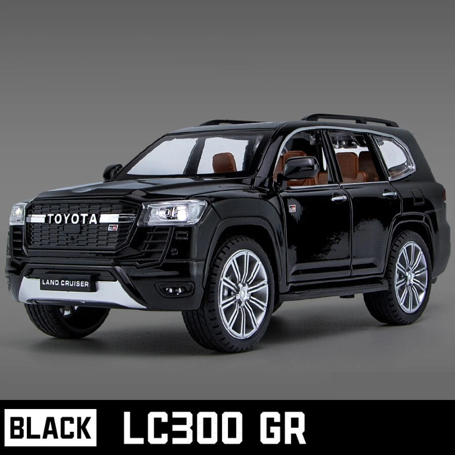 Black Toyota Land Cruiser on a gray background