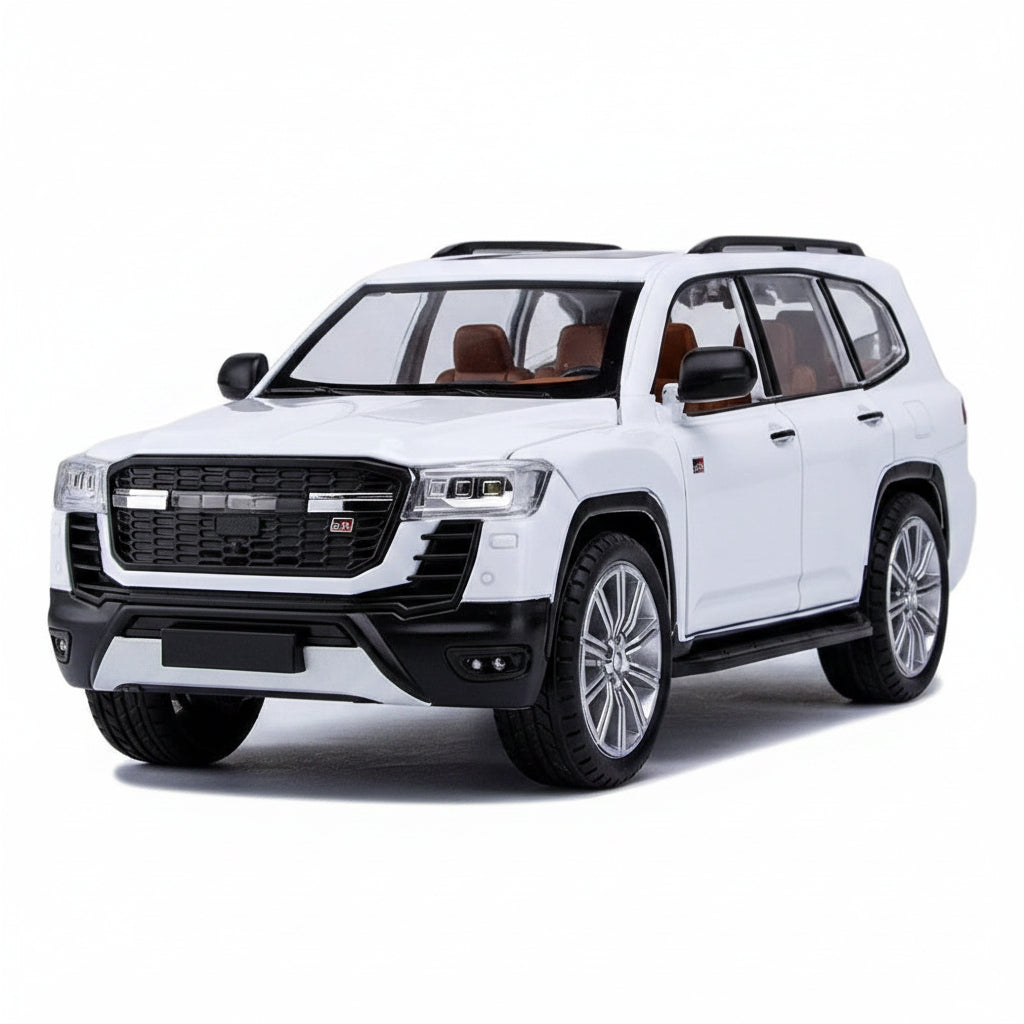 White Toyota Land Cruiser SUV on a white background