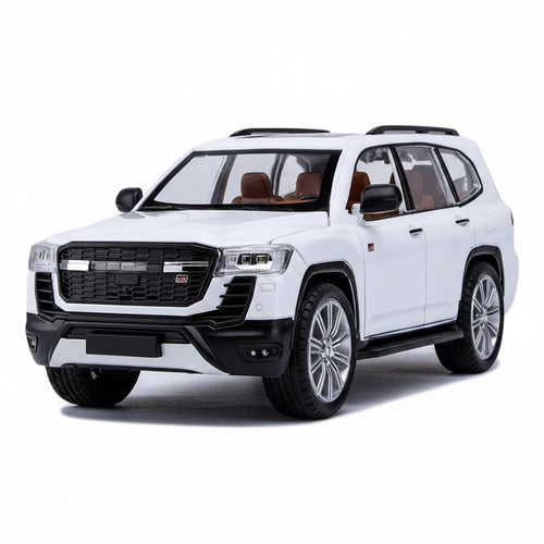 White Toyota Land Cruiser SUV on a white background