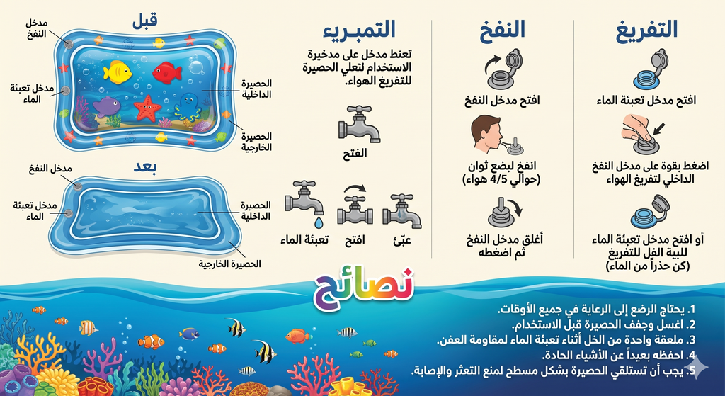 حصيرة الماء التفاعلية للأطفال الرضع