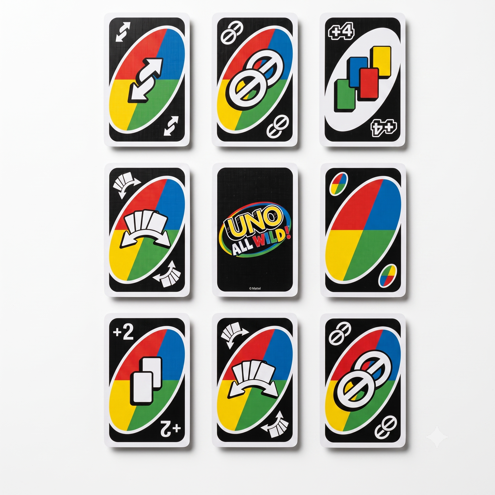 لعبة أونو أول وايلد  — جميع البطاقات جوكر وحشية  | 112 بطاقة