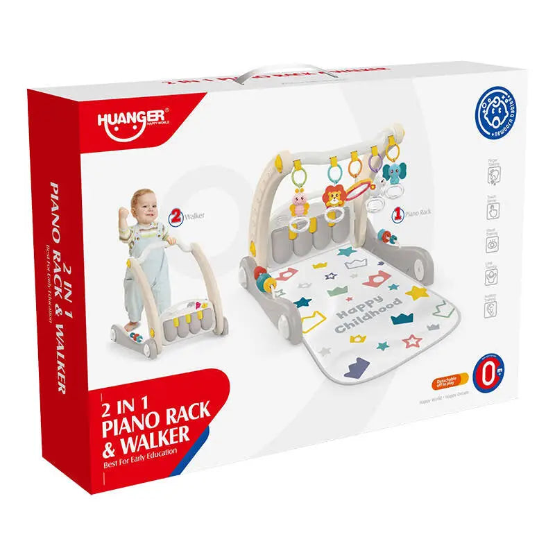 Box of a 2-in-1 piano rack and walker by HUANGER on a white background