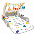 Children's activity gym with colorful toys on a white background